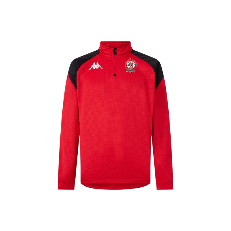 Sweat 1/4 zip adulte rouge Kappa Lovato
