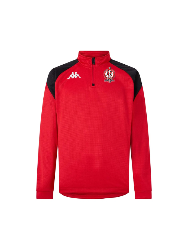 Sweat 1/4 zip adulte rouge Kappa Lovato