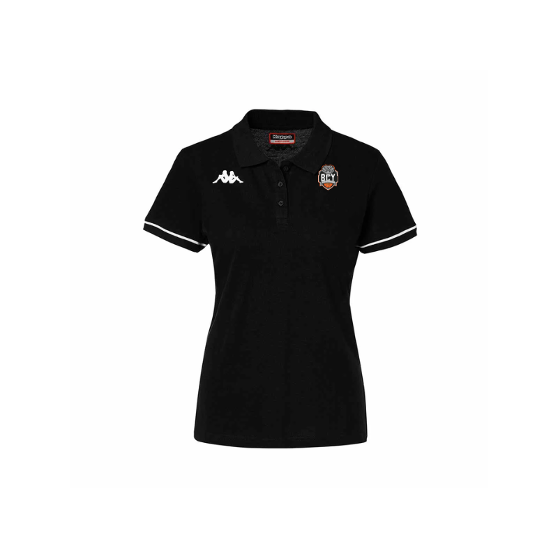 Polo femme noir blanc Kappa Barla