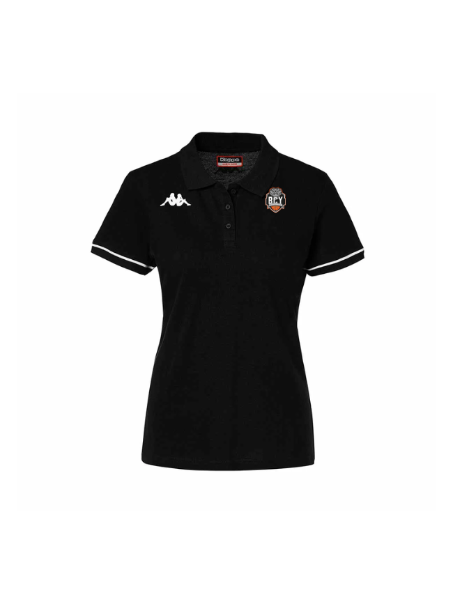 Polo femme noir blanc Kappa Barla