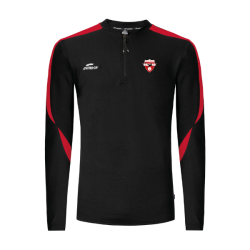 Sweat 1/2 zip noir/rouge Eldera Compo