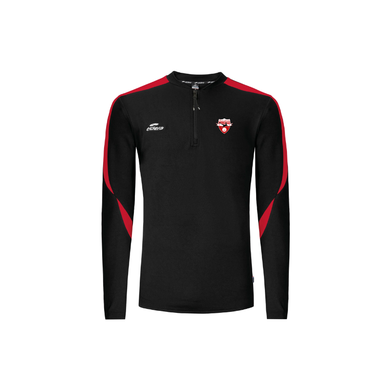 Sweat 1/2 zip noir/rouge Eldera Compo
