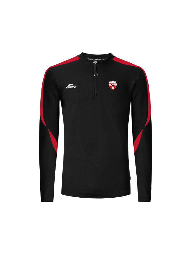 Sweat 1/2 zip noir/rouge Eldera Compo