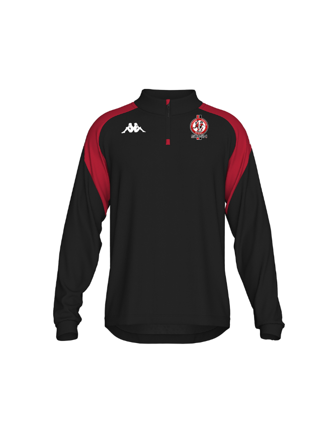 Sweat éducateur 1/4 zip adulte noir Kappa Lovato