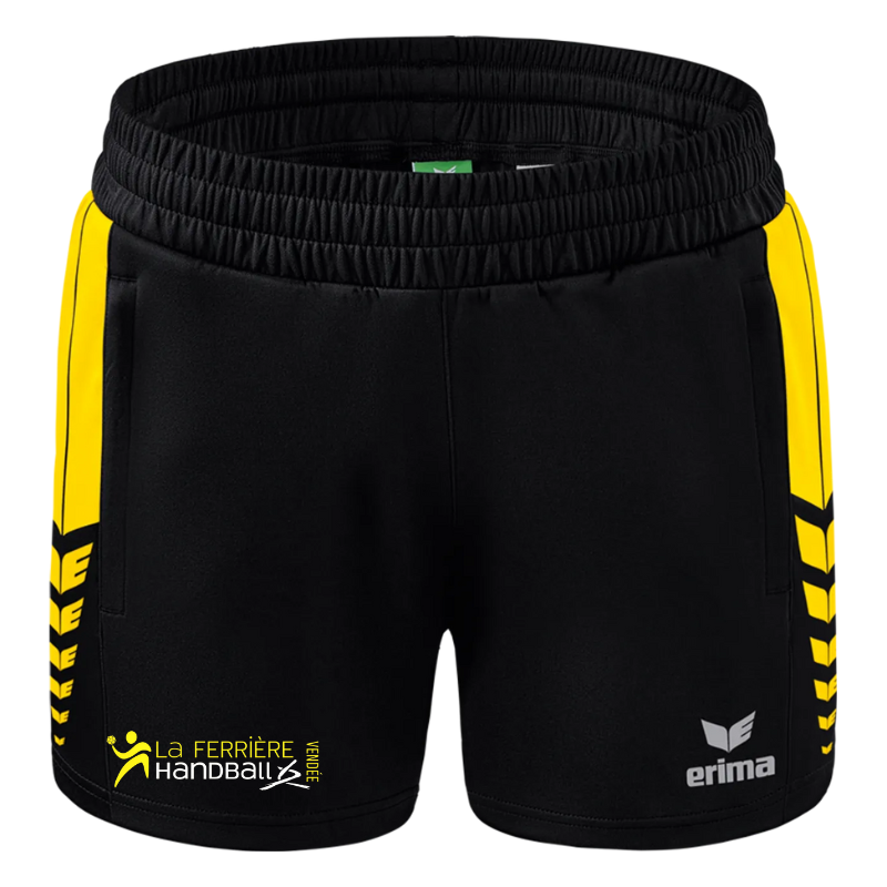 Short femme jaune et noir Erima Worker Six Wings