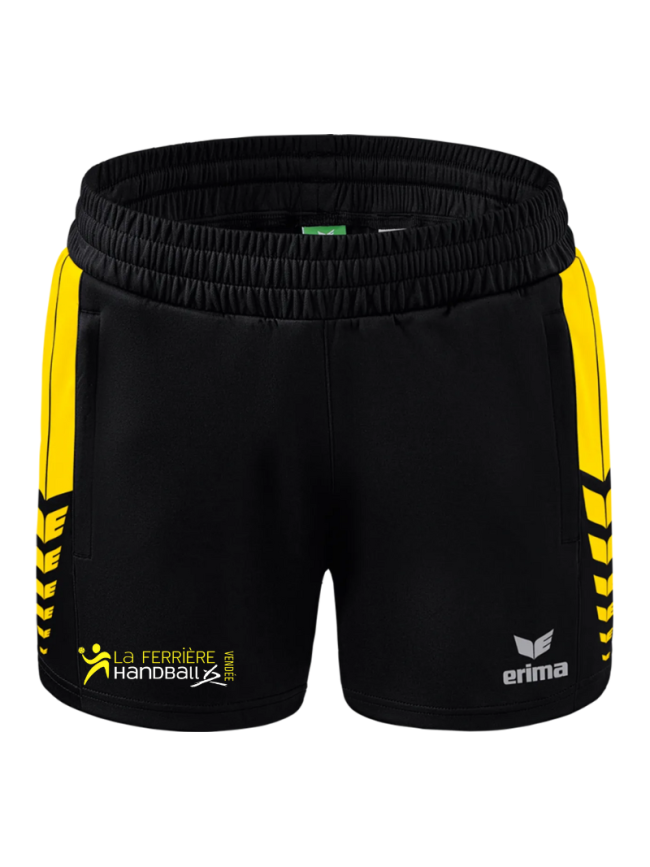 Short femme jaune et noir Erima Worker Six Wings