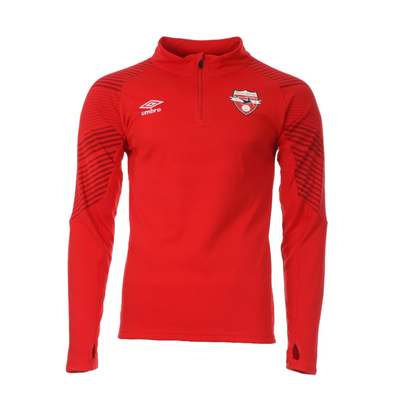 Sweat 1/2 zip rouge adulte Umbro