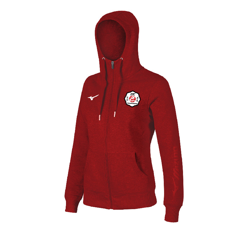 Veste capuche femme rouge Mizuno Hoodie