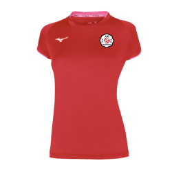 T-shirt femme rouge Mizuno Team Core