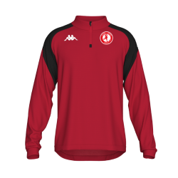 Sweat 1/4 zip adulte rouge Kappa Lovato