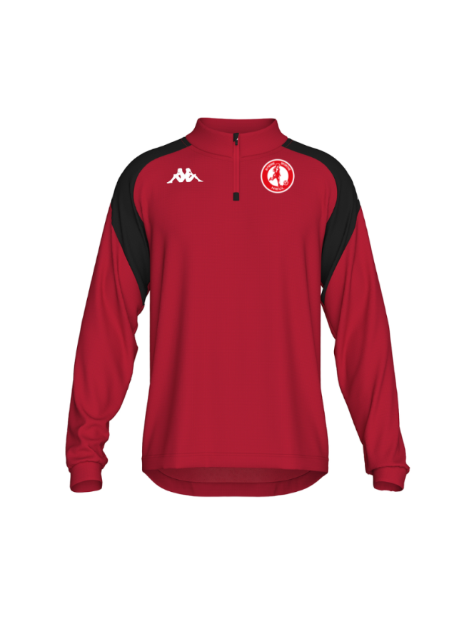 Sweat 1/4 zip adulte rouge Kappa Lovato