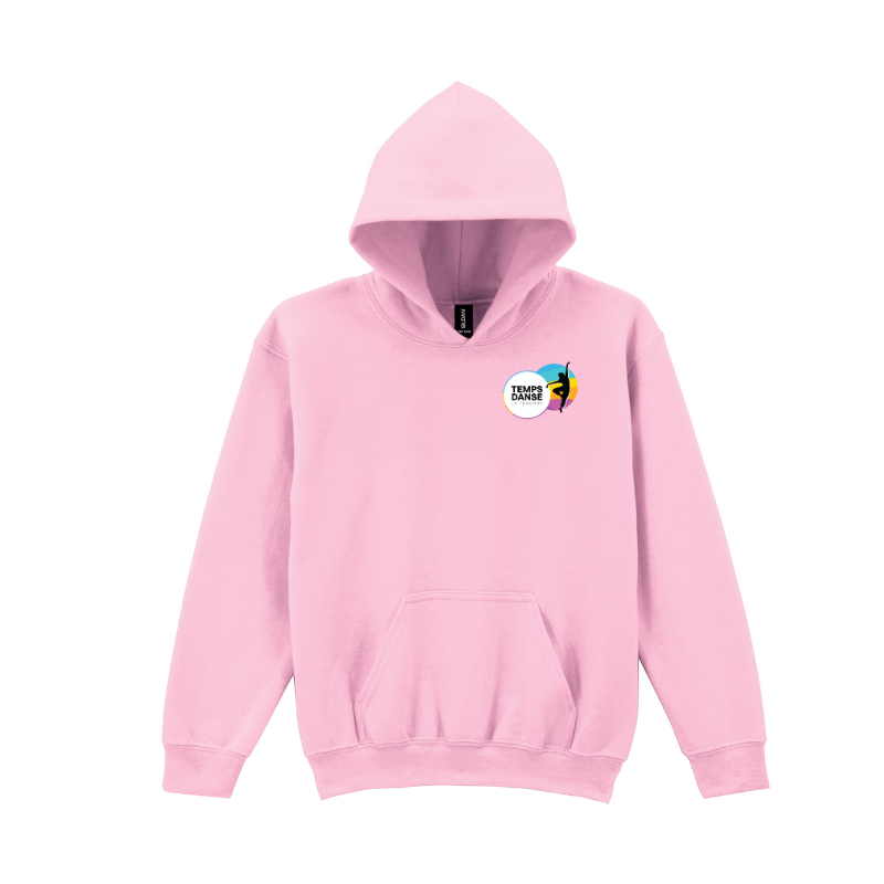 Sweat capuche enfant rose Gildan Heavy Blend