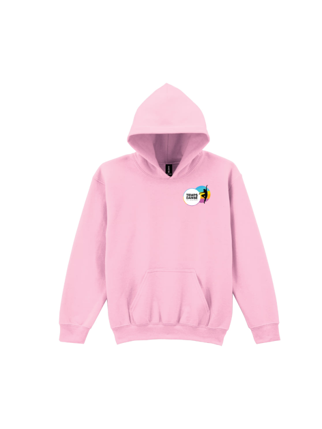 Sweat capuche enfant rose Gildan Heavy Blend