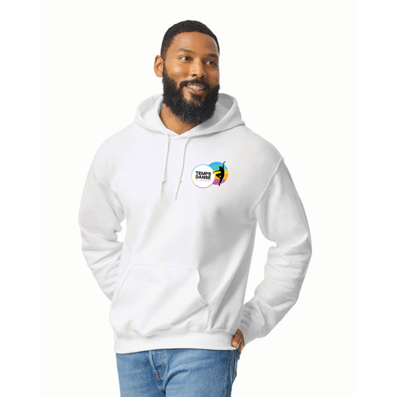 Sweat capuche adulte blanc Gildan Heavy Blend