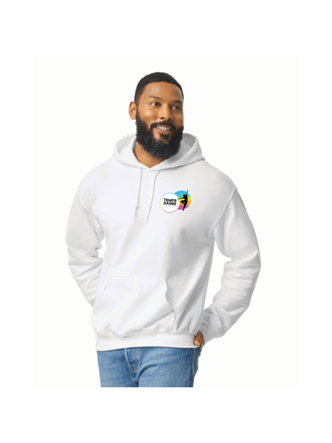 Sweat capuche adulte blanc Gildan Heavy Blend