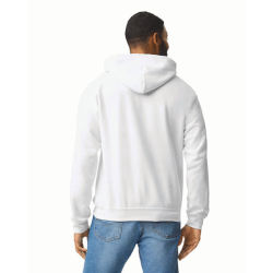 Sweat capuche adulte blanc Gildan Heavy Blend