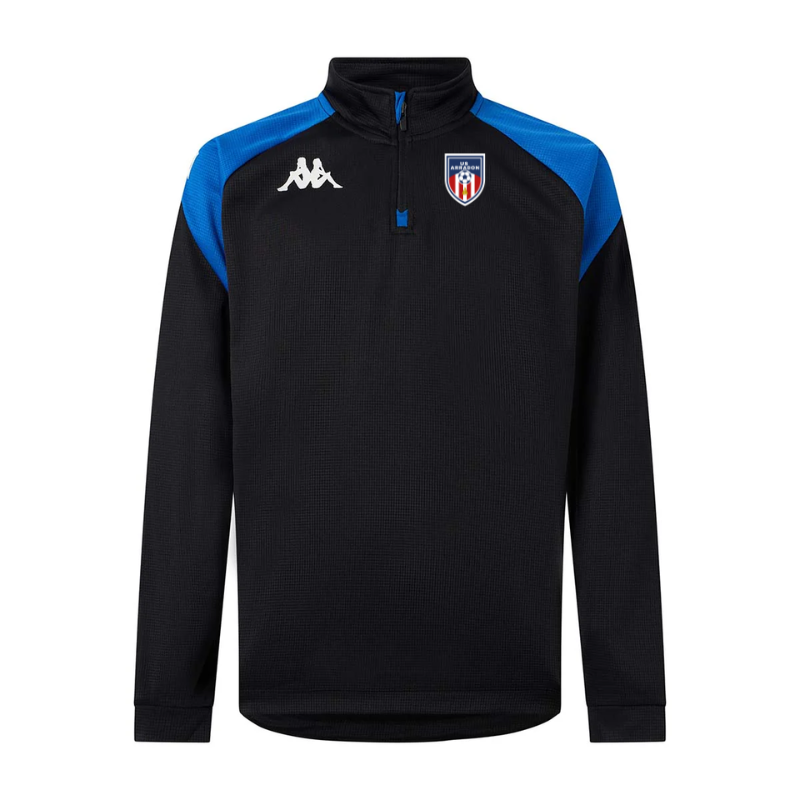 Sweat 1/2 zip adulte noir/bleu Kappa Lovato