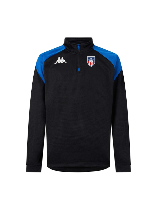 Sweat 1/2 zip adulte noir/bleu Kappa Lovato