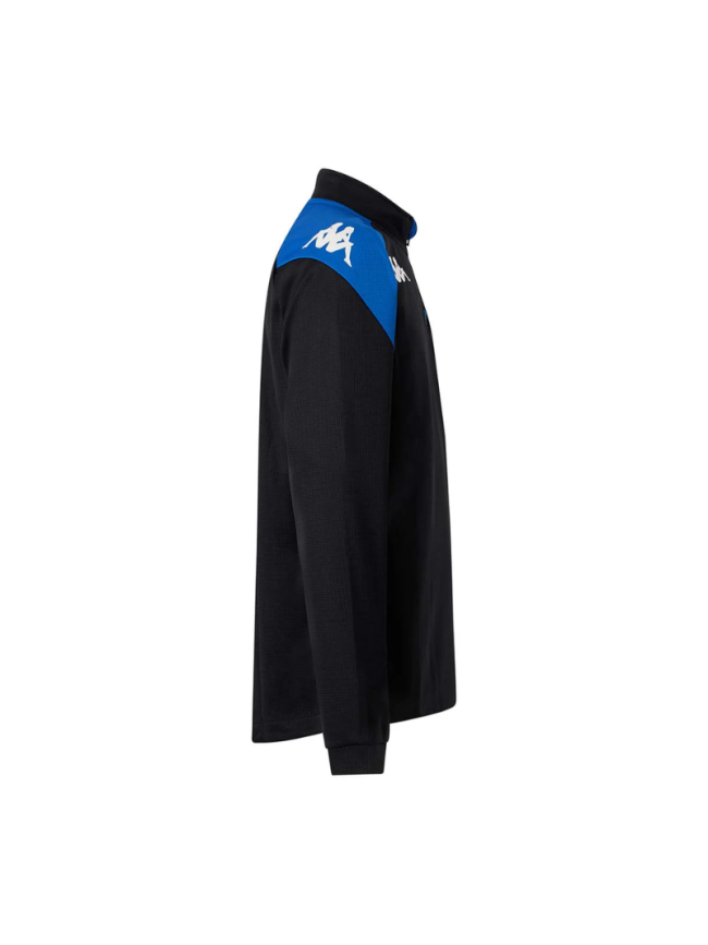 Sweat 1/2 zip adulte noir/bleu Kappa Lovato
