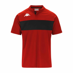 Polo adulte rouge noir Kappa Dalto
