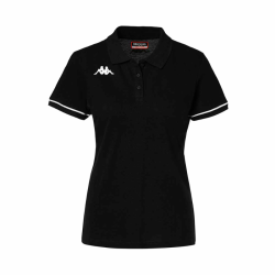Polo femme noir blanc Kappa Barla