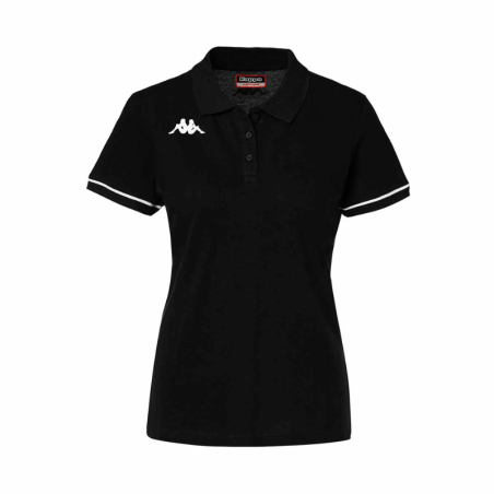 Polo femme noir blanc Kappa Barla