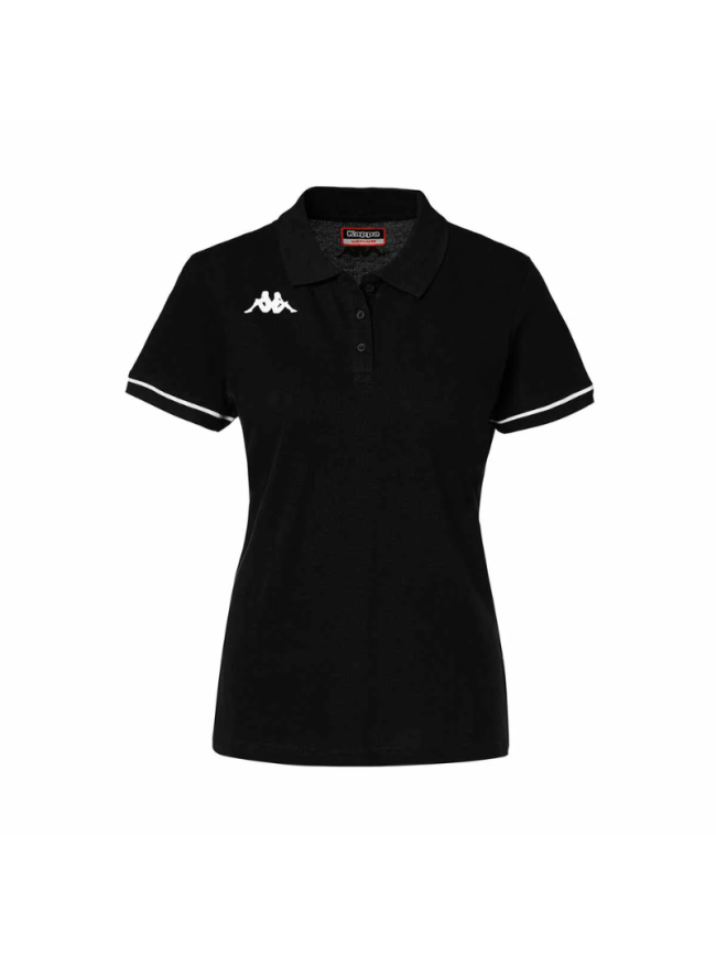 Polo femme noir blanc Kappa Barla