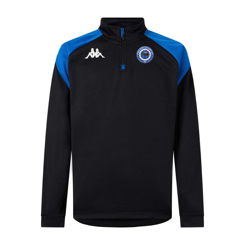 Sweat 1/2 zip adulte noir/bleu Kappa Lovato