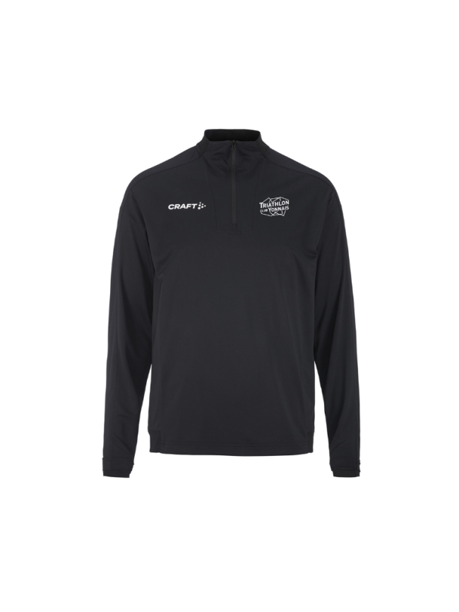 Sweat 1/2 zip homme noir Craft Evolve 2.0