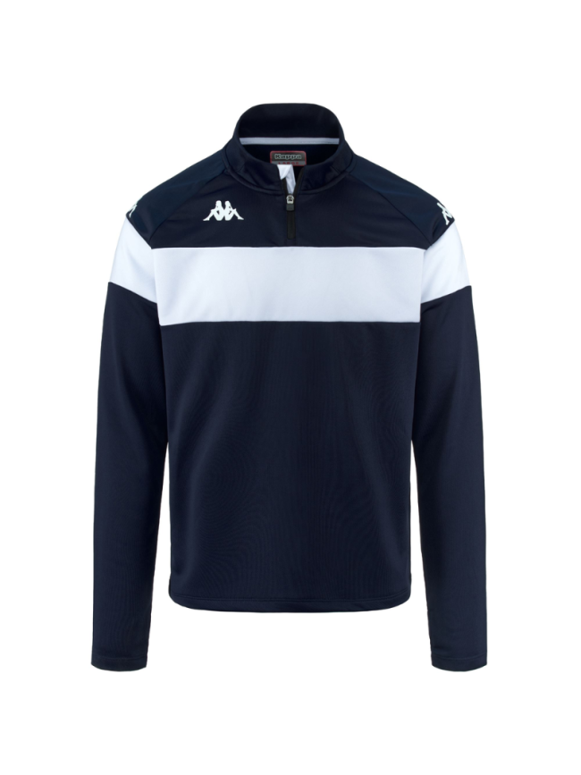 Sweat 1/2 zip adulte marine/blanc Kappa Dovare
