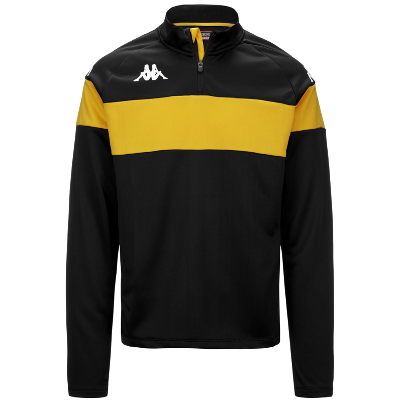 Sweat 1/2 zip adulte noir/jaune Kappa Dovare