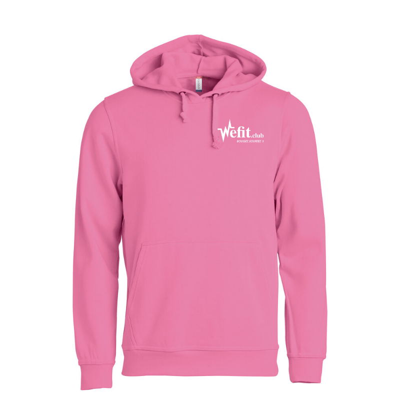 Sweat capuche adulte rose Clique Basic