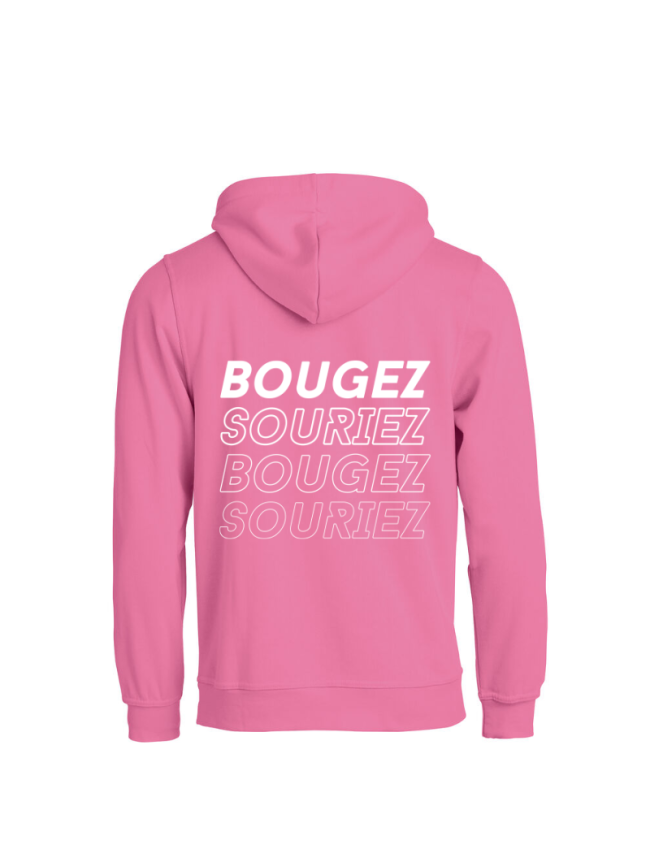 Sweat capuche adulte rose Clique Basic