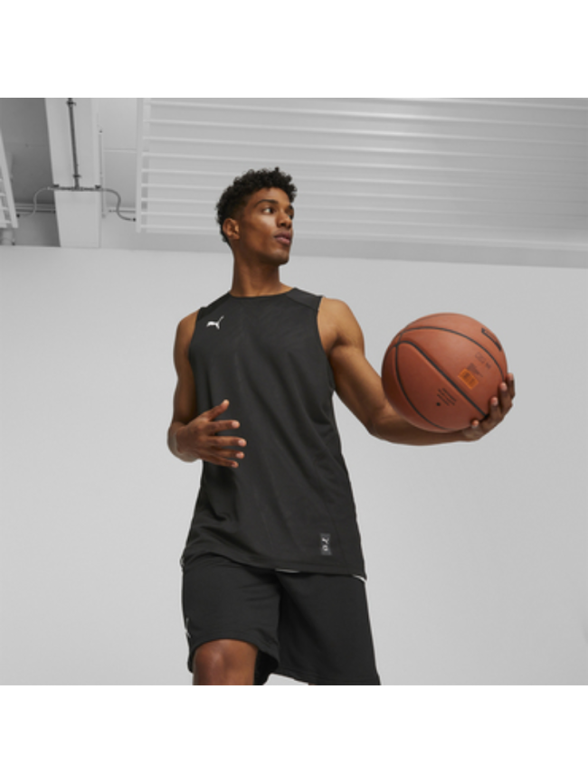 Maillot mixte adulte noir/blanc Puma Hoops Reverse