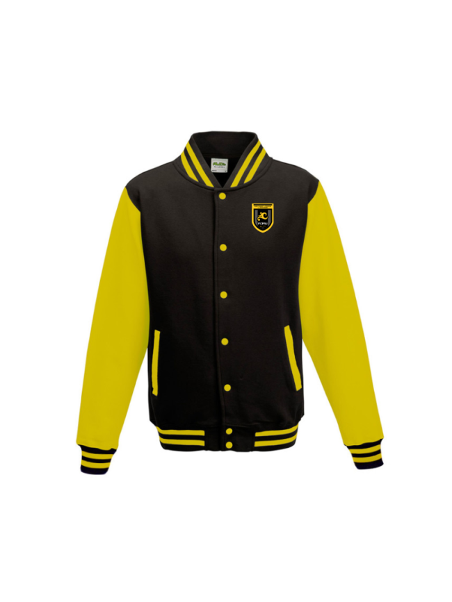 Sweat baseball adulte noir/jaune Varsity Jacket