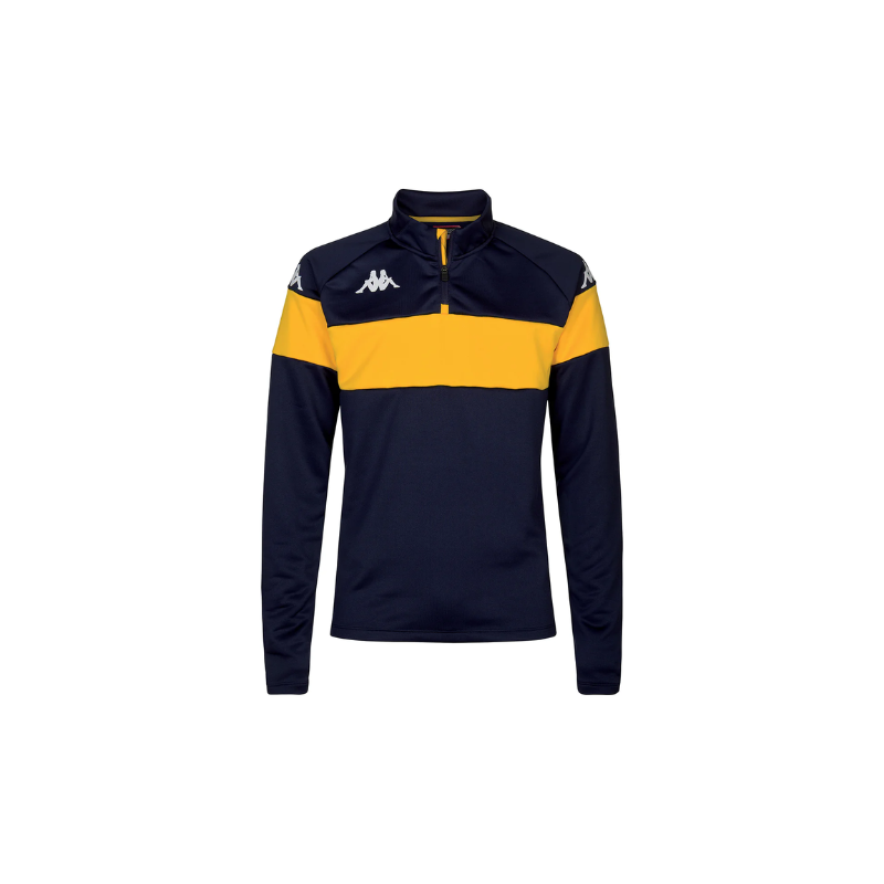 Sweat 1/2 zip marine/jaune adulte Kappa Dovare