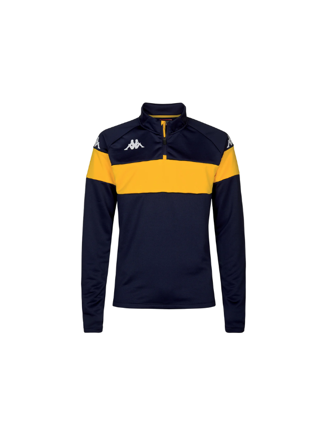 Sweat 1/2 zip marine/jaune adulte Kappa Dovare