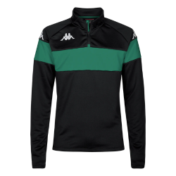 Sweat 1/2 zip enfant noir/vert Kappa Dovare